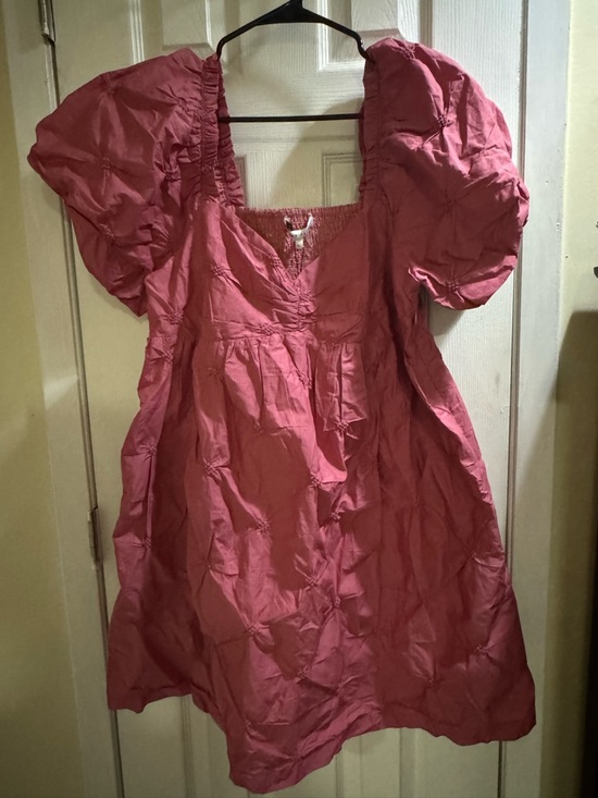 English Factory Dresses & Skirts - English Factory Pink Puff Sleeve Babydoll Dress size L Nwt